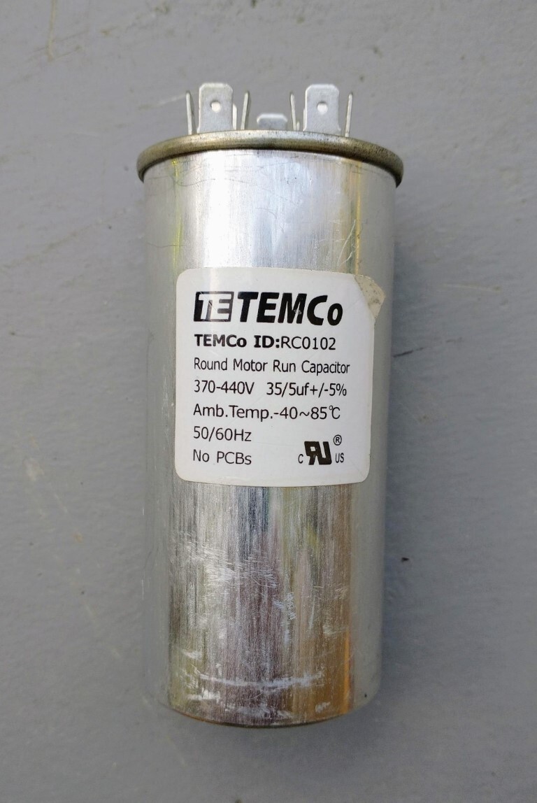 TEMCo RC0102 Round Dual Motor Run Capacitor 35+5 uF MFD 370-440 Volt VAC
