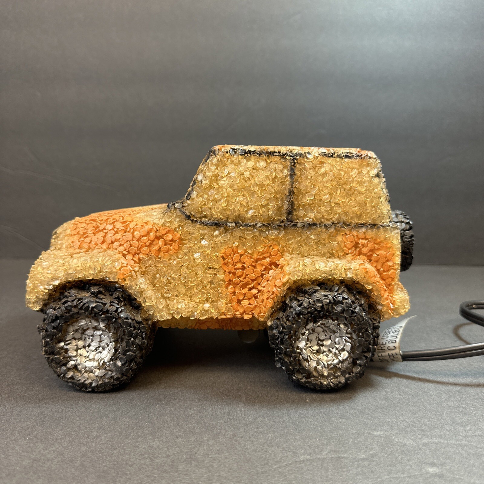 Melted Popcorn Plastic Jeep Night Light Desk Lamp EUC Off Roading Fourwheeling