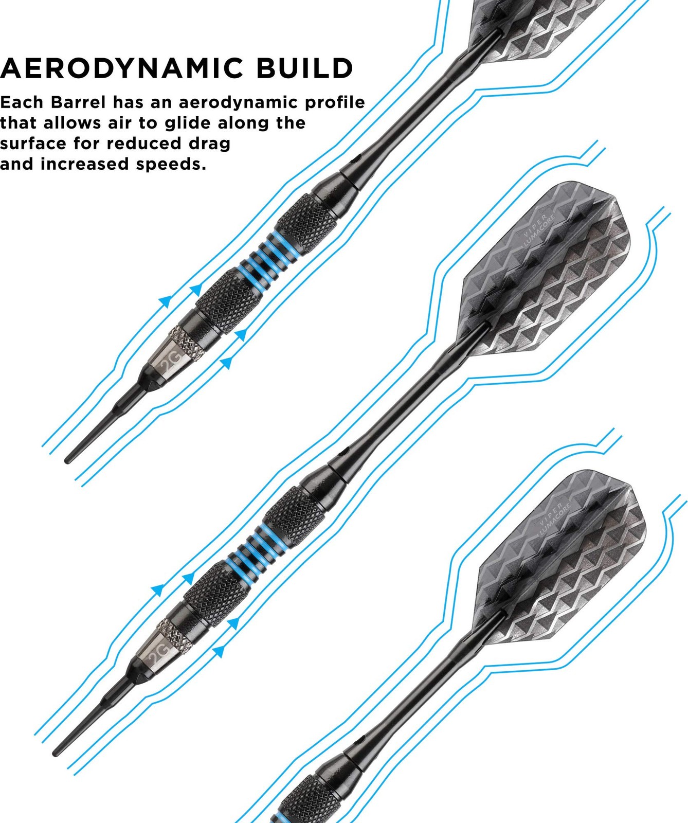 Viper Bobcat Adjustable Weight Soft Tip Dart Set with Case