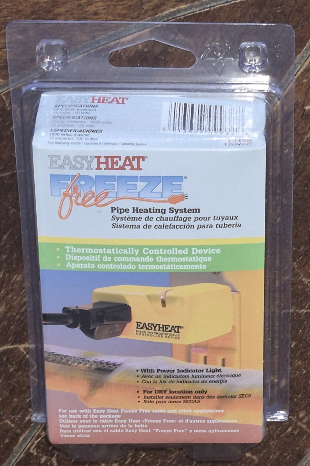 Easy Heat Freeze Free Thermostatically Controlled Device w/Indicator Light #EH38