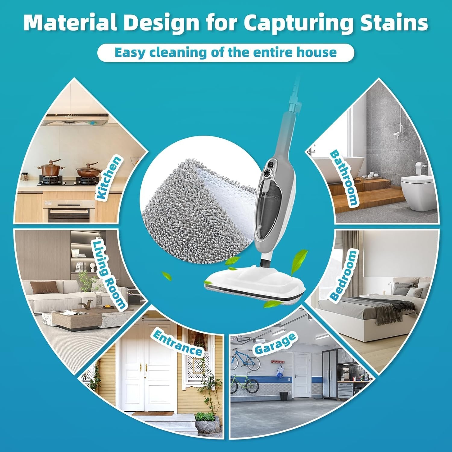 Washable Microfiber Steam Mop Replacement Pads for All Surface Cleaning