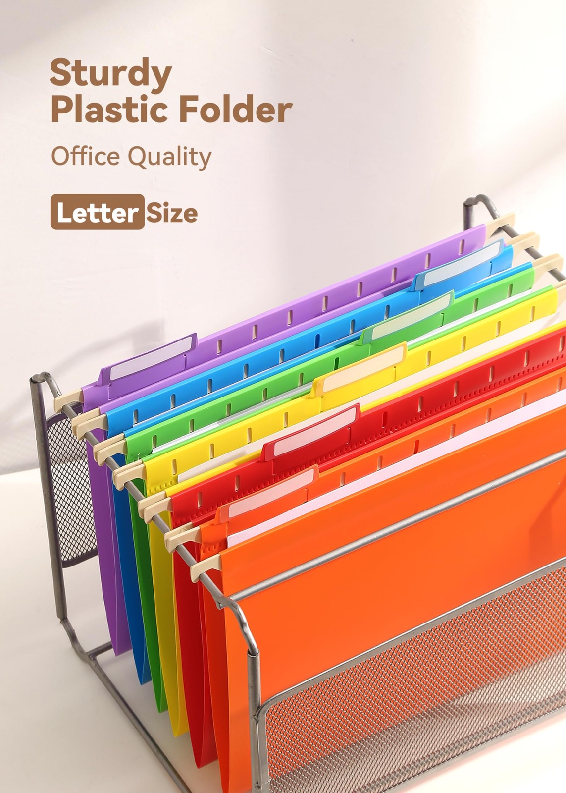 SortRax Plastic Hanging File Folders, Sturdy & Letter, Assorted Colors