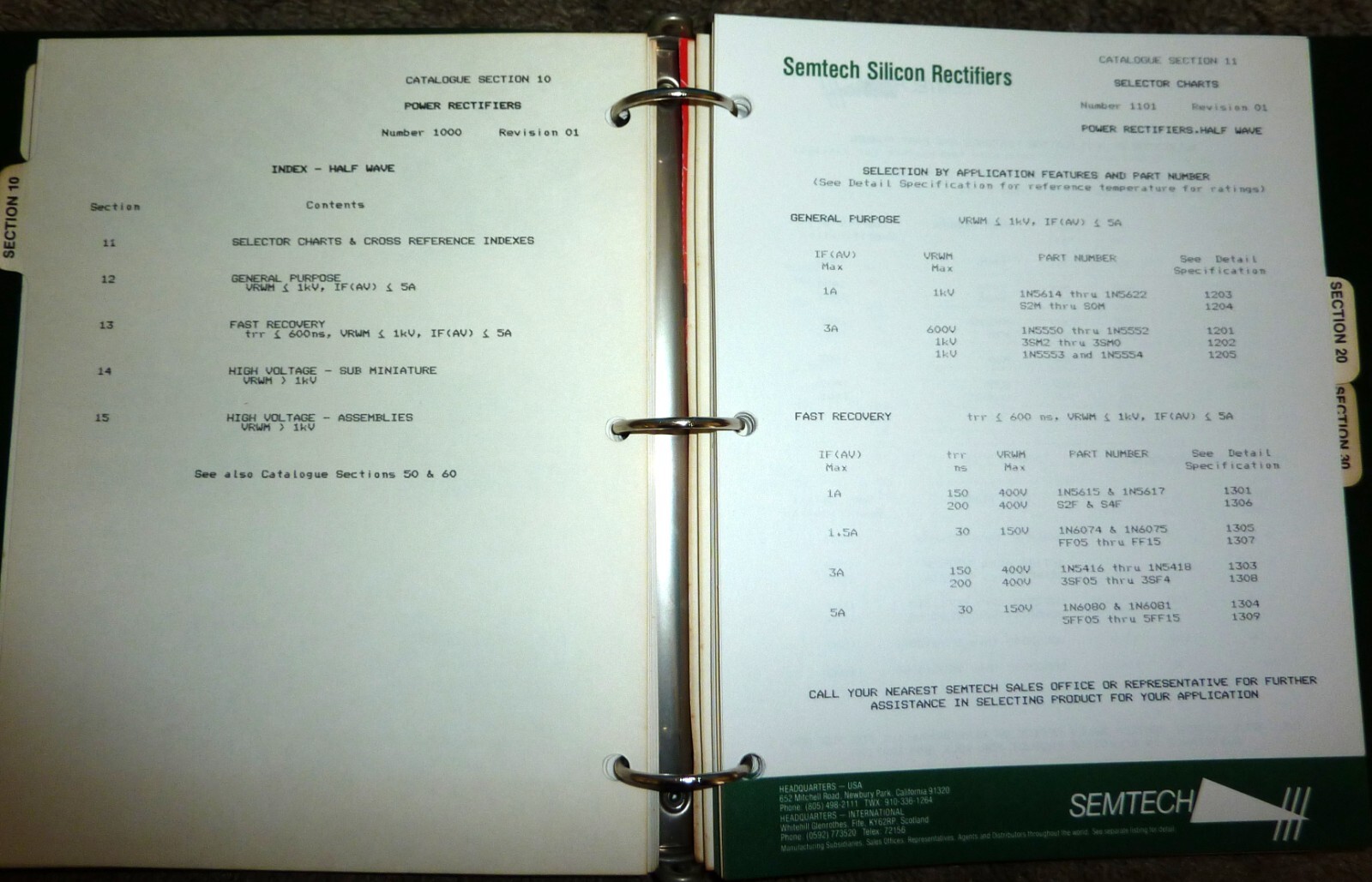 Semtech Corporation Catalogs & Data Sheets In Binder