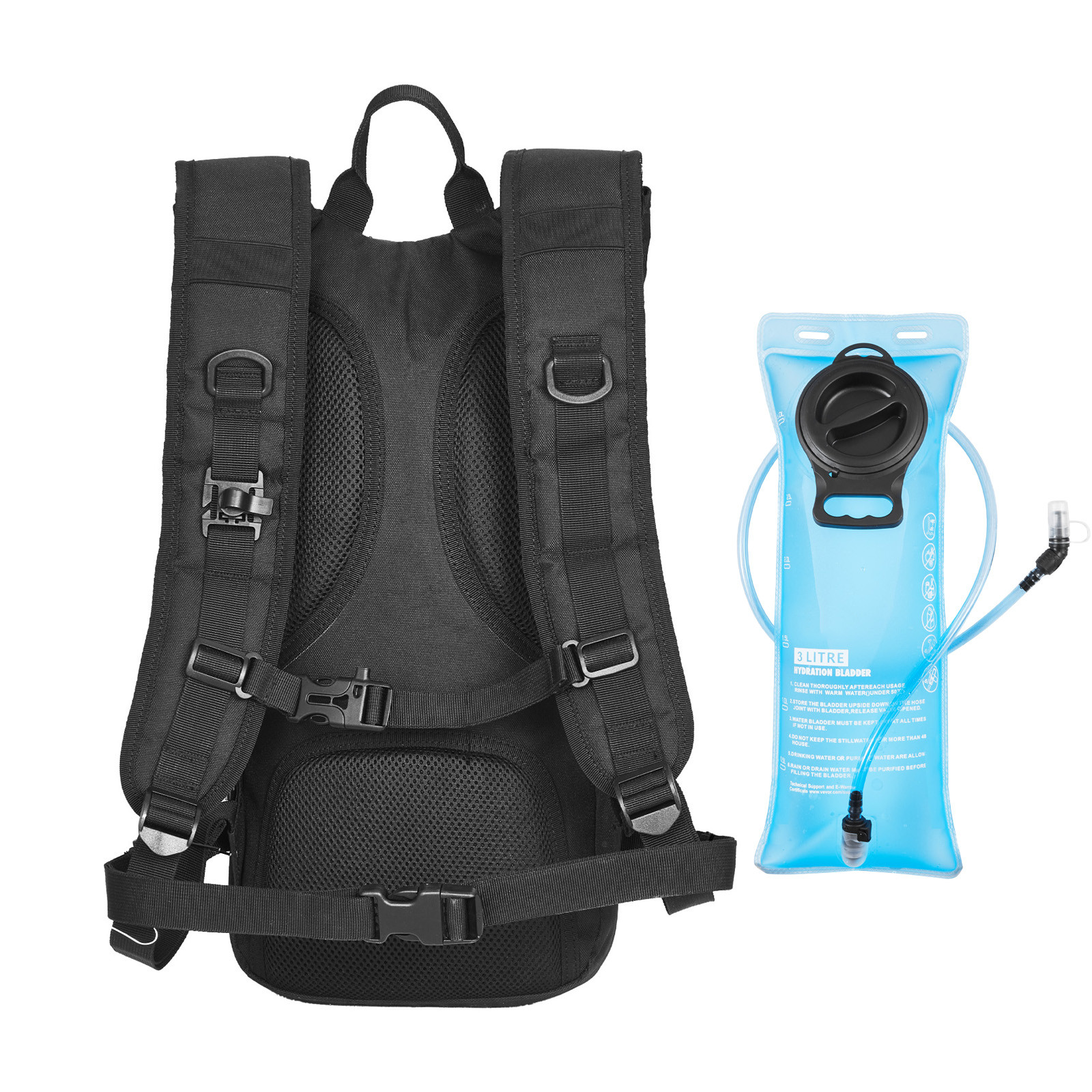 Tactical Molle Hydration Pack Backpack 3L Water Bladder Cycling Hiking Running