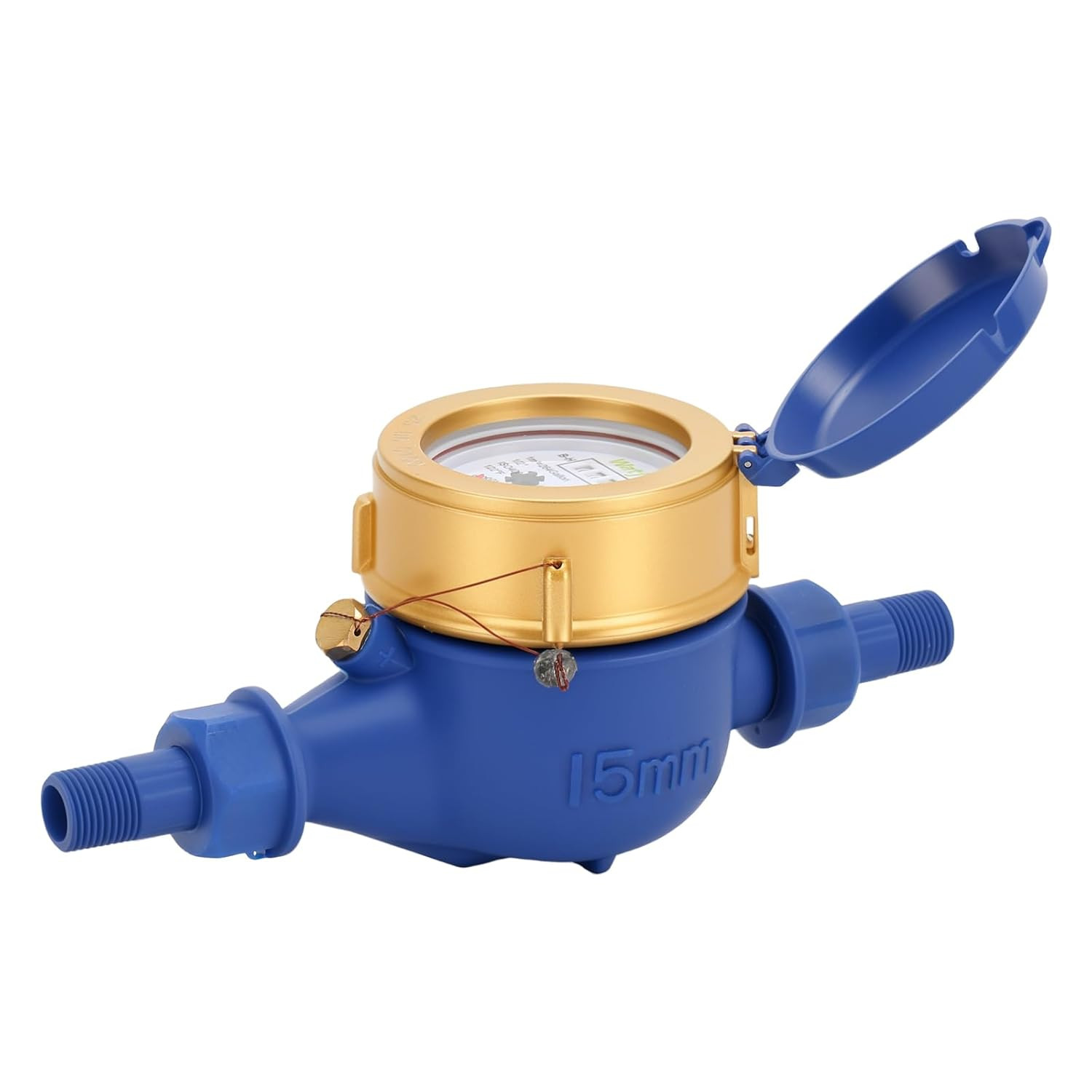 DN15 Water Meter 1/2" NPT, Measuring Cubic Meter, PVC Cold Water Meter (Blue and