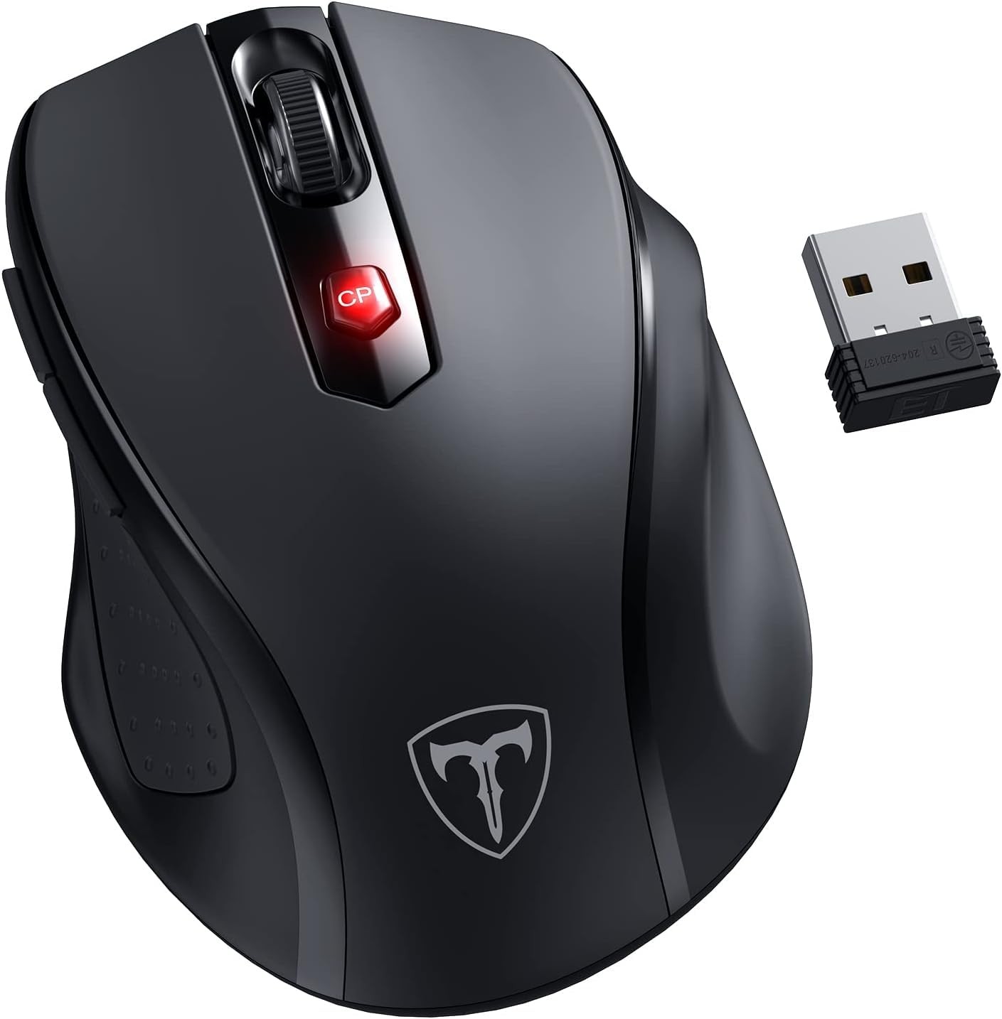 HOTWEEMS Wireless Mouse, D-09 Computer Mouse USB Cordless Mice 1 Pack, Black