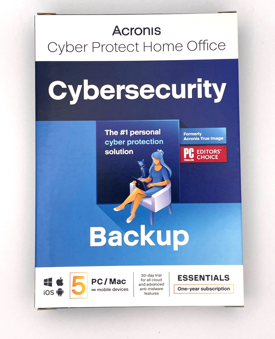 Acronis Cyber Protect Essentials 5 PCs | 1 Year License | BOX EU | Backup Software