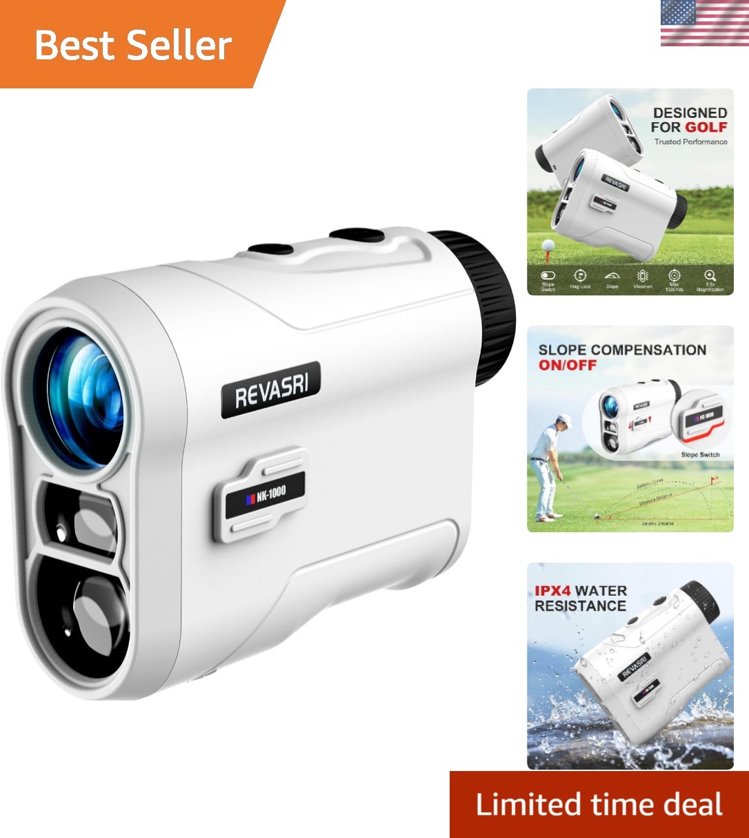 Tournament Legal Golf Rangefinder | Waterproof 1000 YDS with Slope Technology