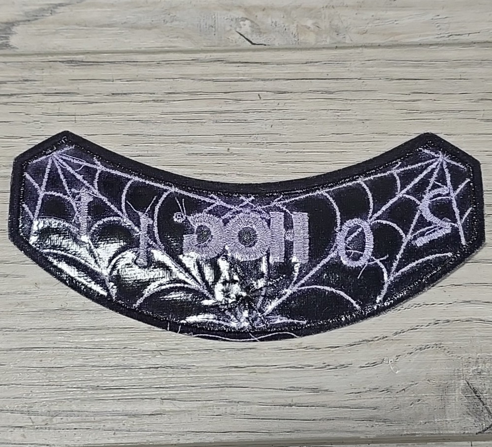Harley Davidson HOG 2011 Rocker Patch Spider Web Halloween Black White Embroider