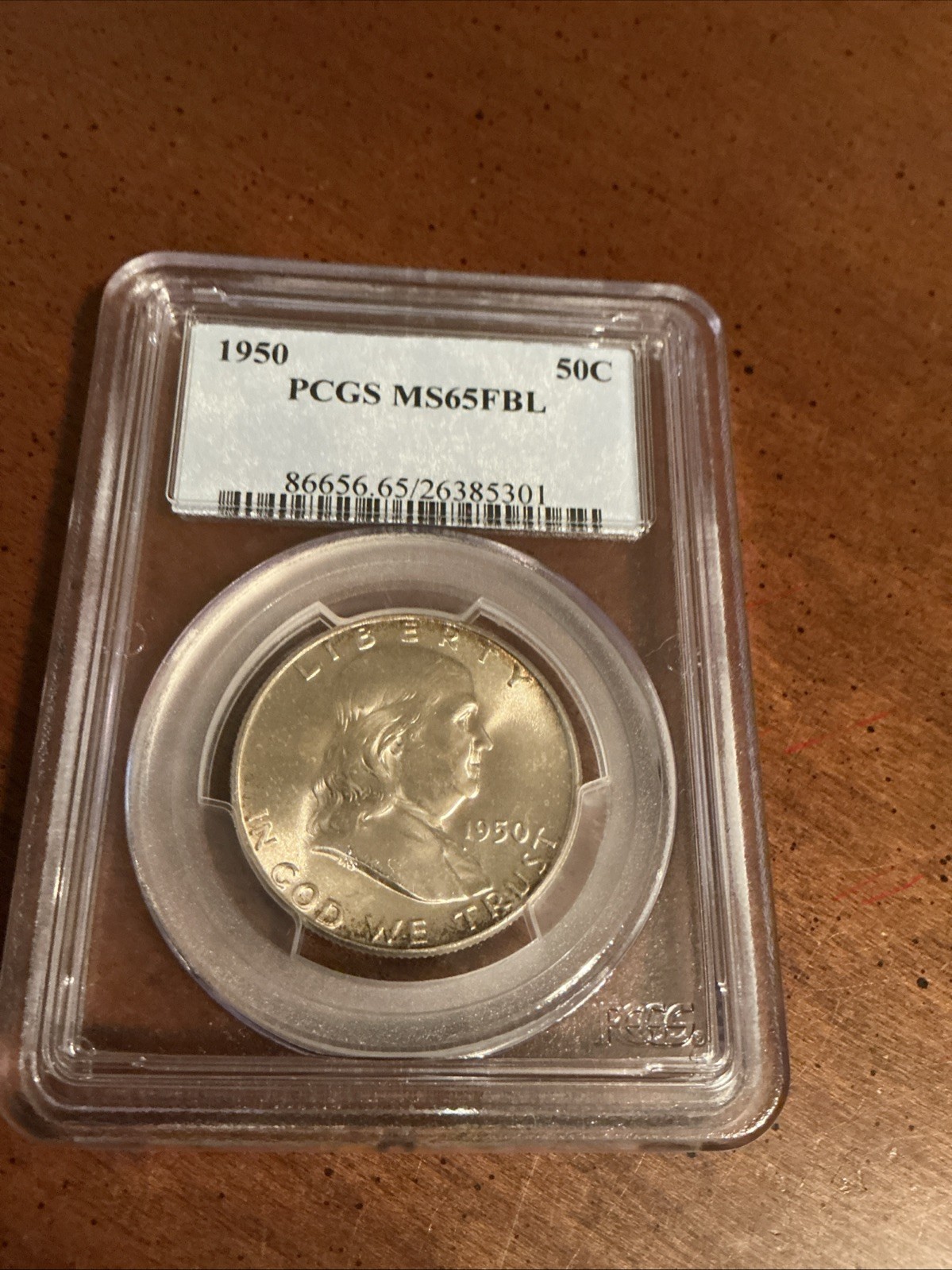 1950 Franklin Half Dollar 50c PCGS MS65 FBL