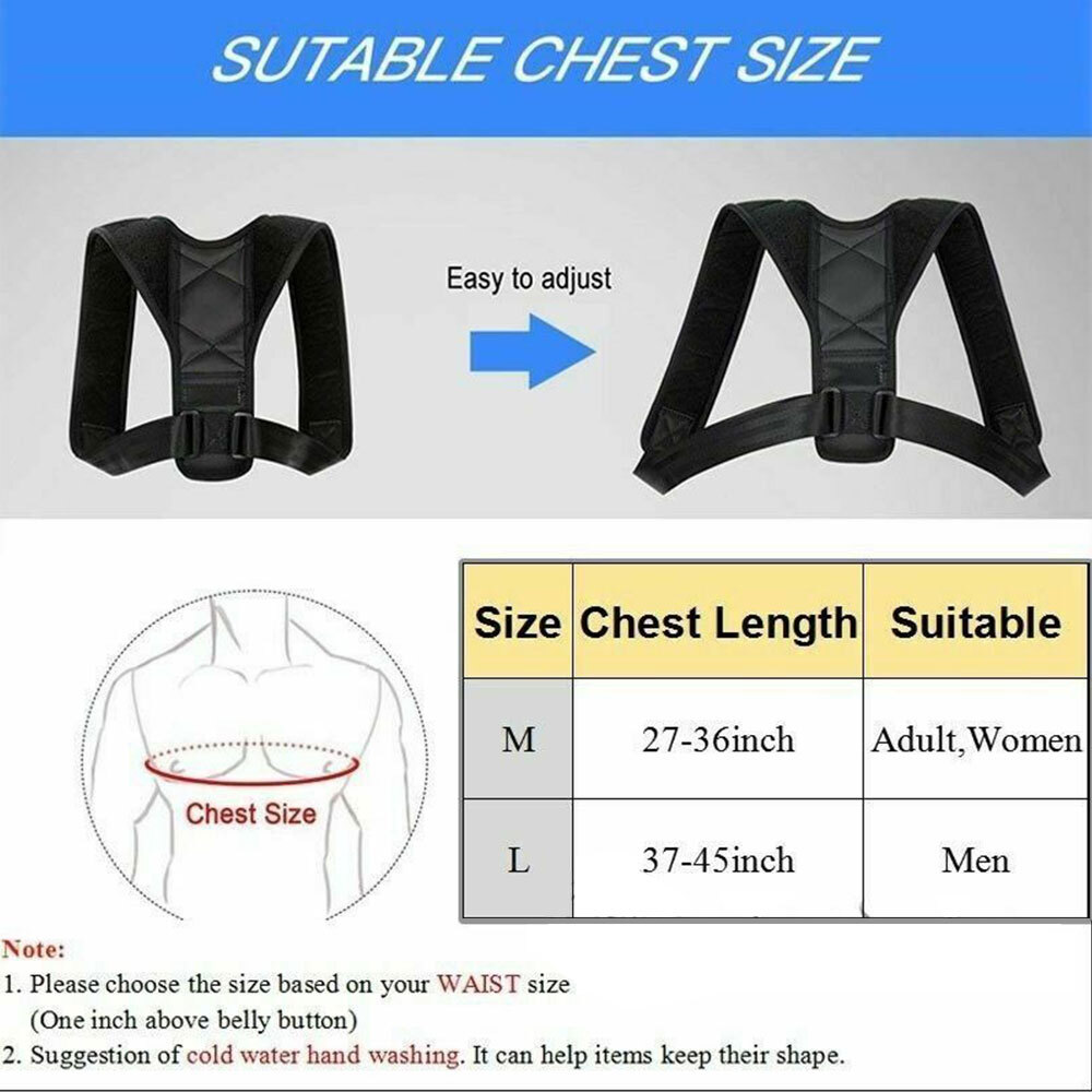 Posture corrector for Men - Adjustable Back Posture Corrector Women True Fit