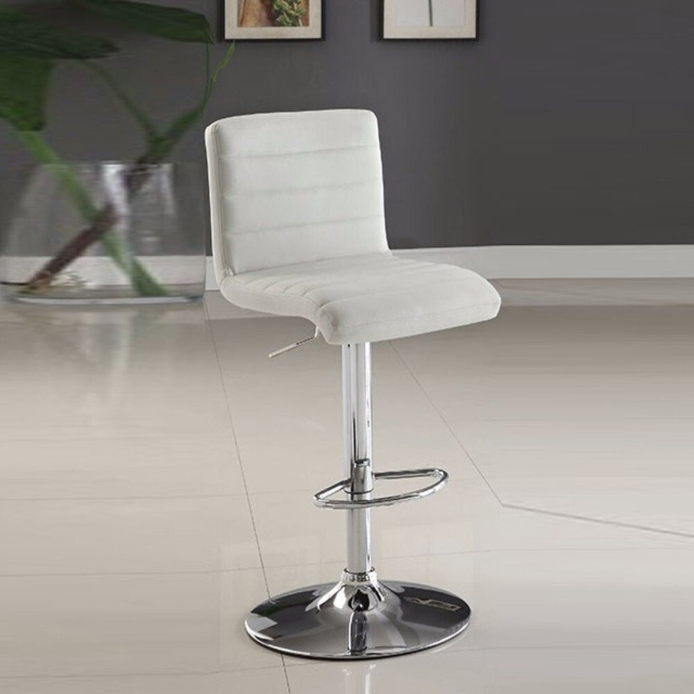 Passore 36.5 in. H Contemporary Style Bar Stool in White Finish