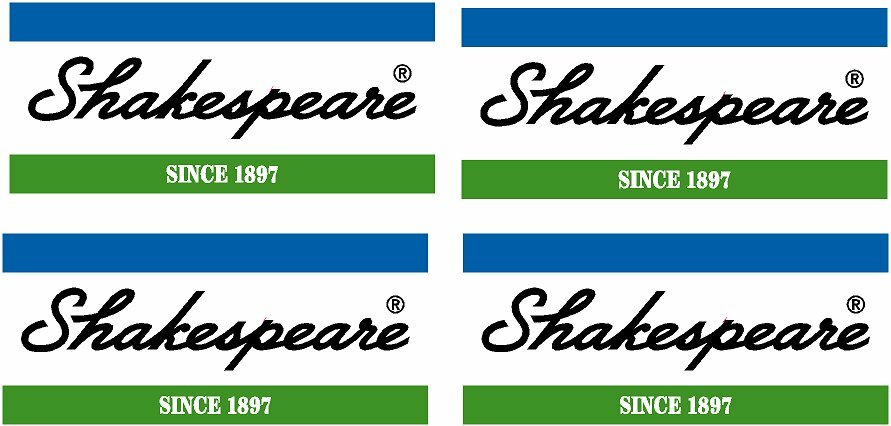 SHAKESPEARE FISHING Logo Motorbike VAN TACKLE BOX Racing Decal Stickers x4