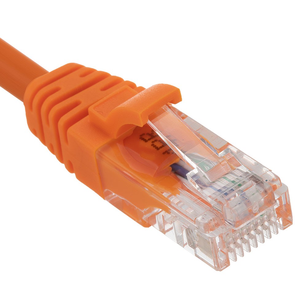 Ethernet Patch Cable CAT5E, UTP, 24AWG, 0.5 Ft, 10 pack, Orange