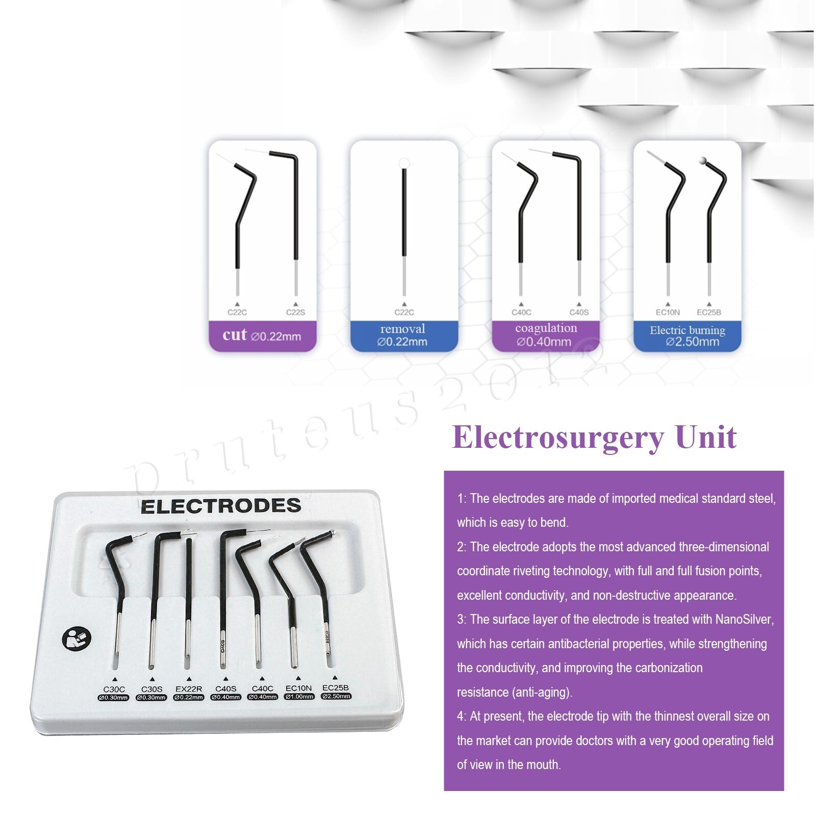 7 PCS SET ES-20 Electrosurgery Electrode Tips