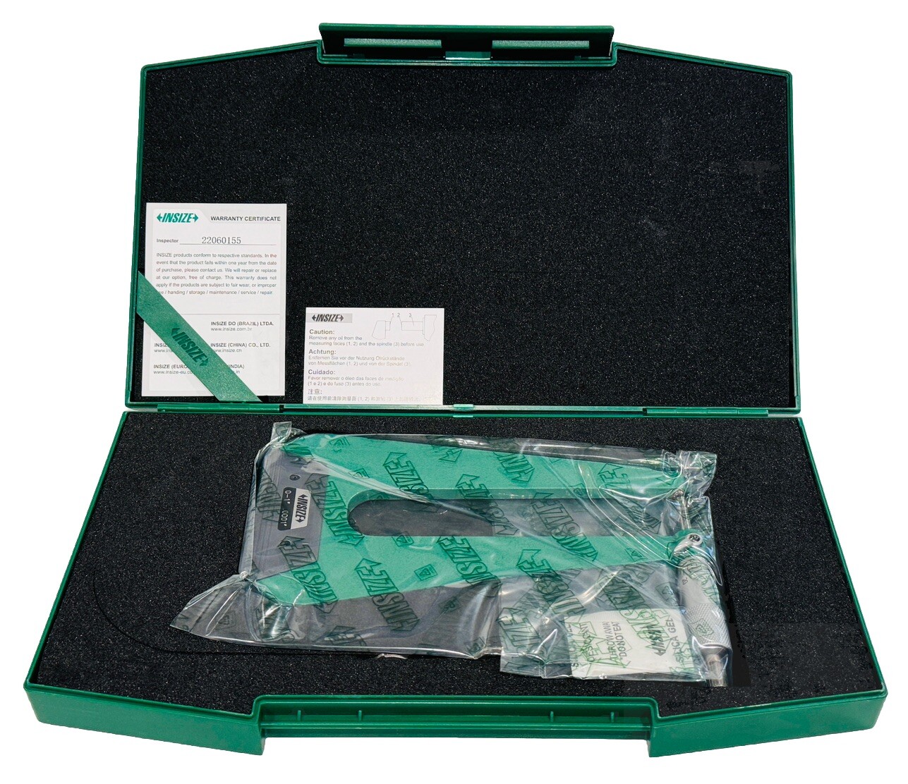 INSIZE 0-1"-Inch Sheet Deep Throat Outside Sheet Metal Micrometer 3239-13F