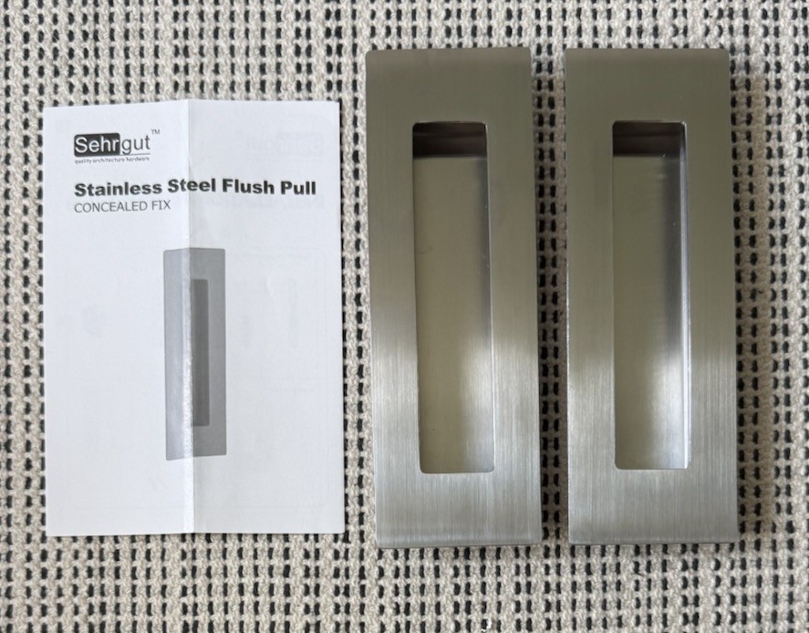 NEW 2Pc 5 13/16” Stainless Steel Finger Flush Pull Handle For Closet Pocket Door