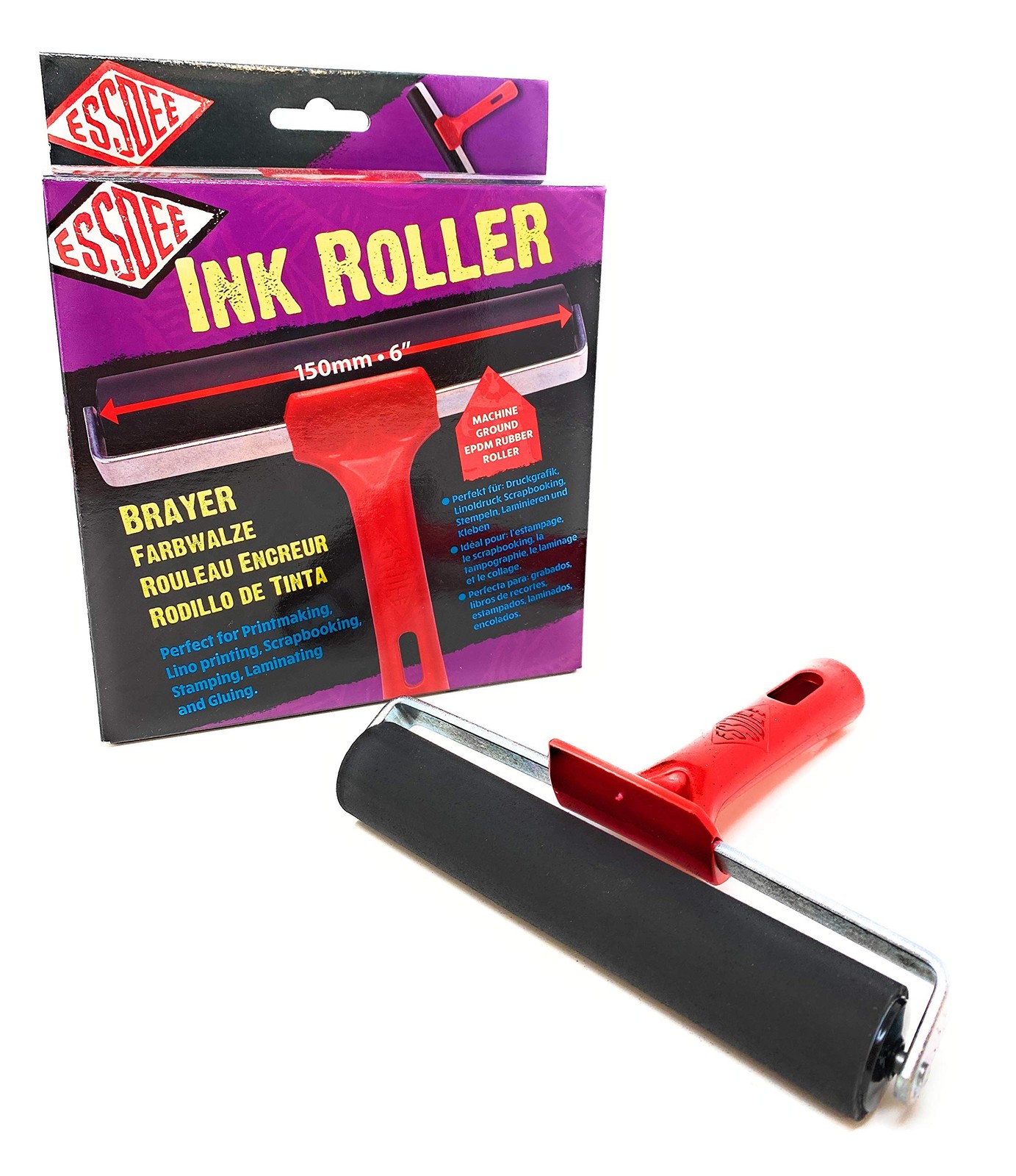 Ink Roller 5.90 Inch - Heavy Duty EPDM 70 Shore Hard Rubber Surface Brayer - Alu
