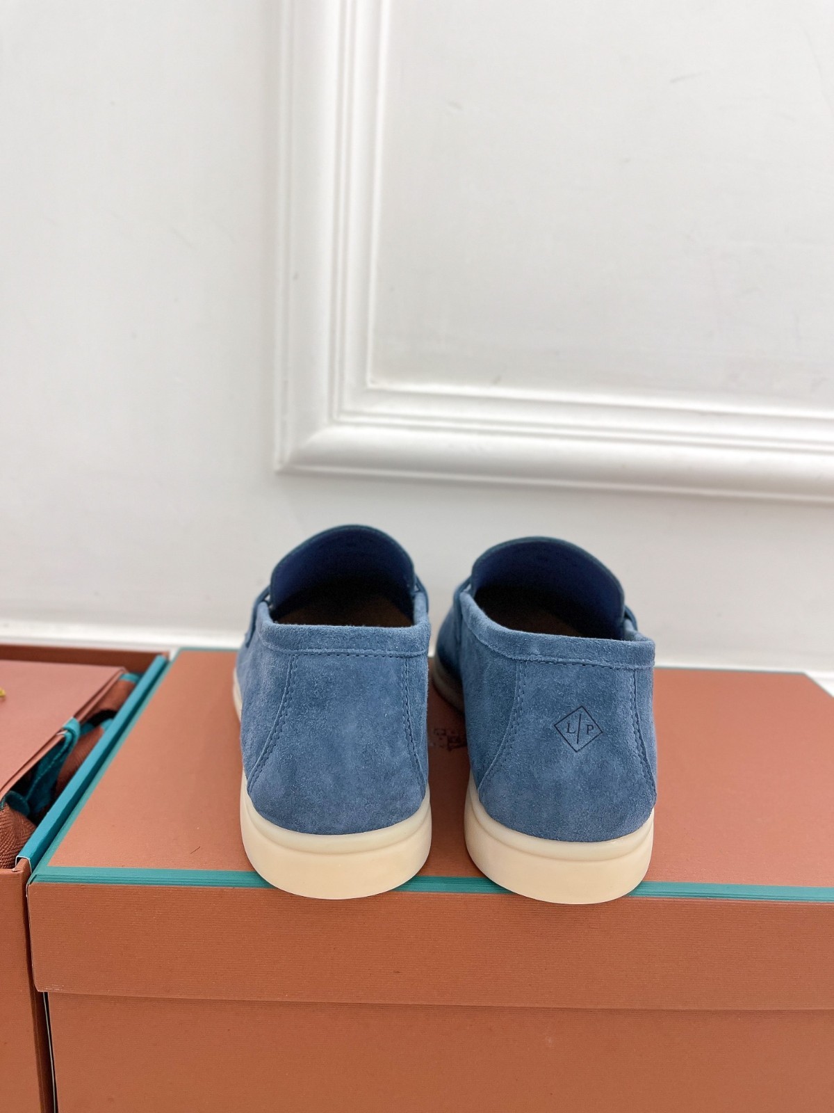 Loro Piana Blue Suede Loafers Slip On Casual Shoes Men’s Size EU 42
