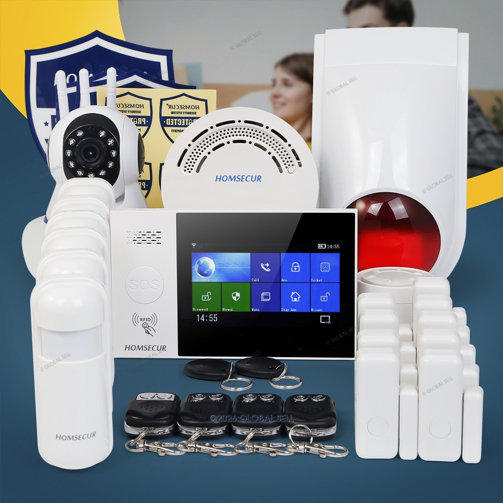 Wireless 21 Piece 4G+Wi-Fi Home RFID Alarm System+IP Security Camera+Wired Siren