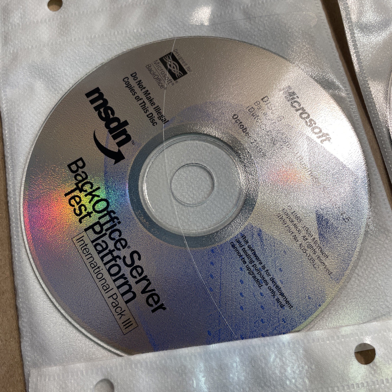 Microsoft MSDN Back Office Server Test Platform Discs 1-20 -Oct. 1999 Int’l Pack