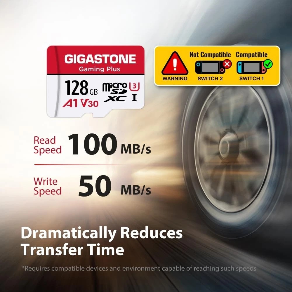 [Gigastone] 128GB Micro SD Card, Gaming Plus, Plus 1-Pack