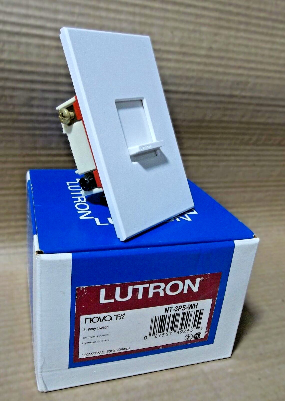 NEW LUTRON NT-3PS-WH NOVAT 3 WAY SWITCH  120/277VAC 60Hz 20AMPS NT3PSWH