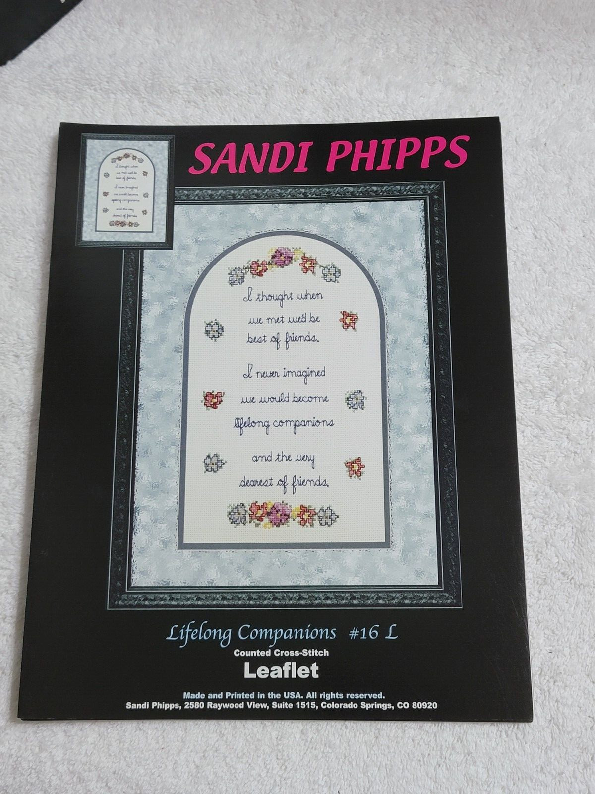 8 NEW ASSORTED SANDI PHIPPS COUNTED CROSS STITCH PATTERN LEAFLETS NEEDLEWORK