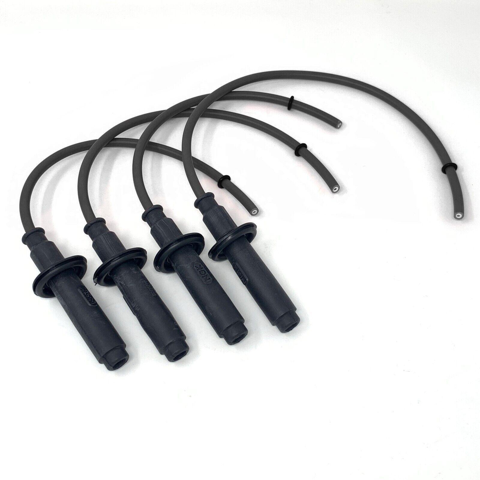 Honda RVF400 NC35 NGK Black Spark Plug Caps and Leads Set of x4 Qty - BLACK