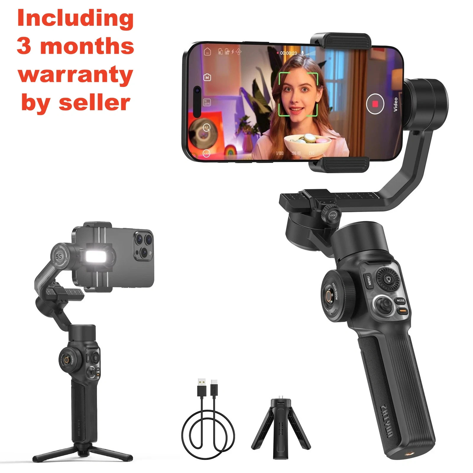 Zhiyun Smooth 5S AI Gimbal Stabilize 3-Axis Handheld Smartphone Gimbal (OPEN BOX