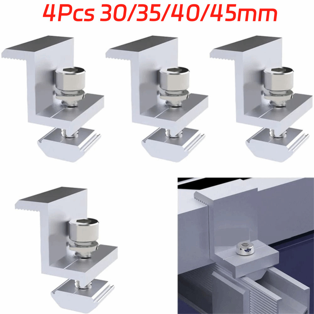 Solar Panel Mounting Bracket Sets Adjustable Mounting Clip Mid And End Clamp US