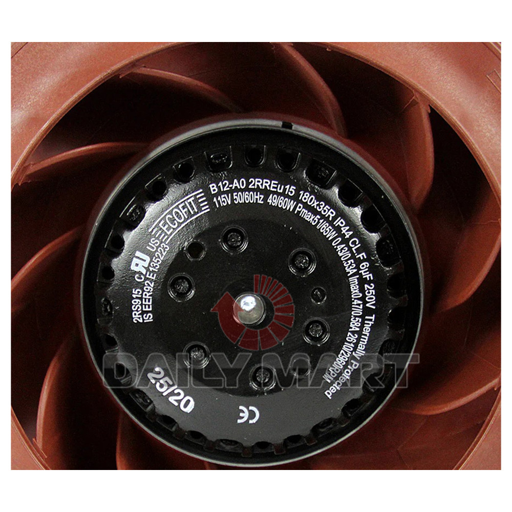 New In Box ECOFIT 2RREu15 Centrifugal Fan 180x35R 53/64W 115V