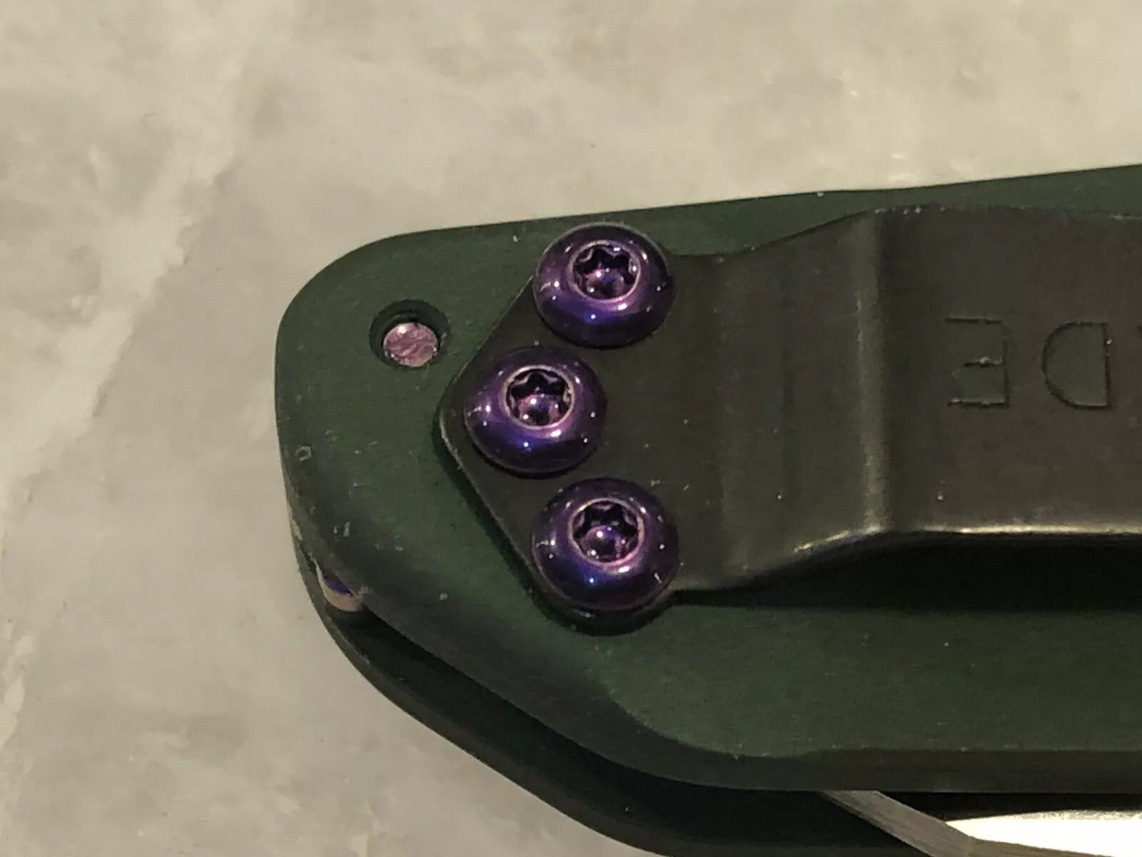 Translucent Purple Pocket Clip Screws For Benchmade 940 943 Aluminum Handle Only