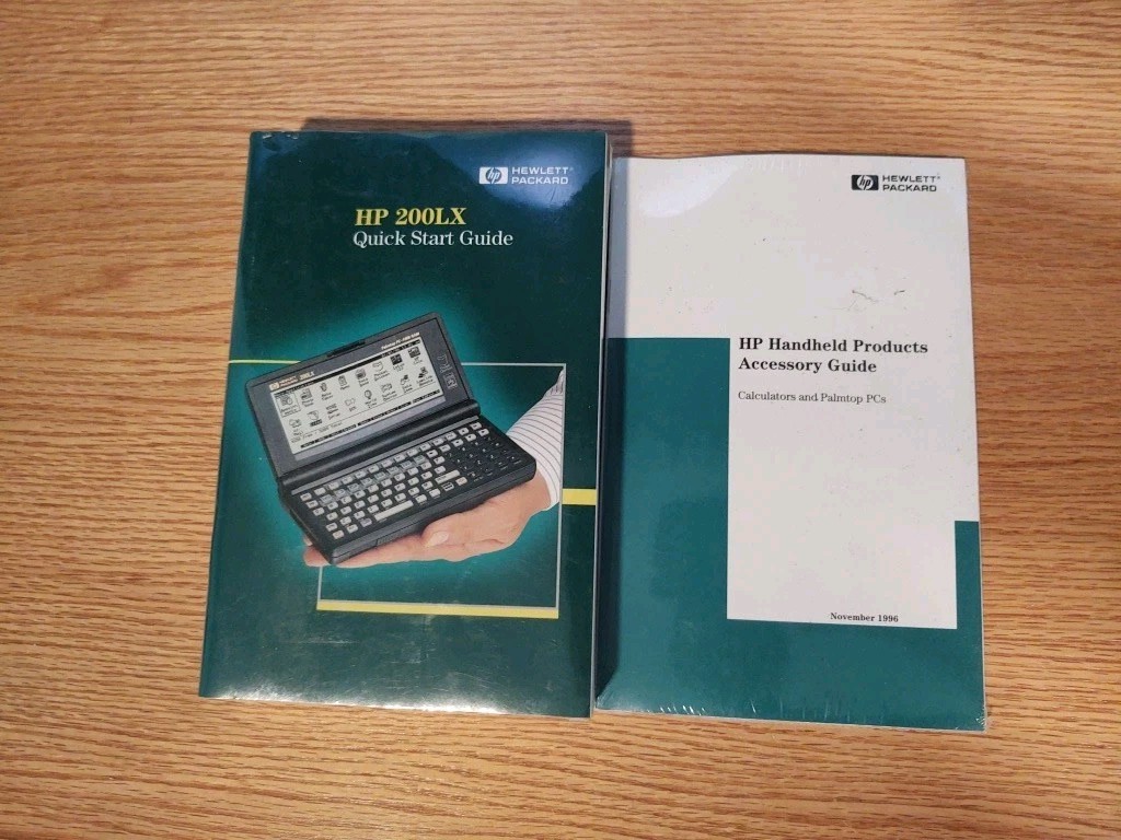 HP 200LX Quick Start Guide & HP Handheld Products Accessory Guide New Sealed
