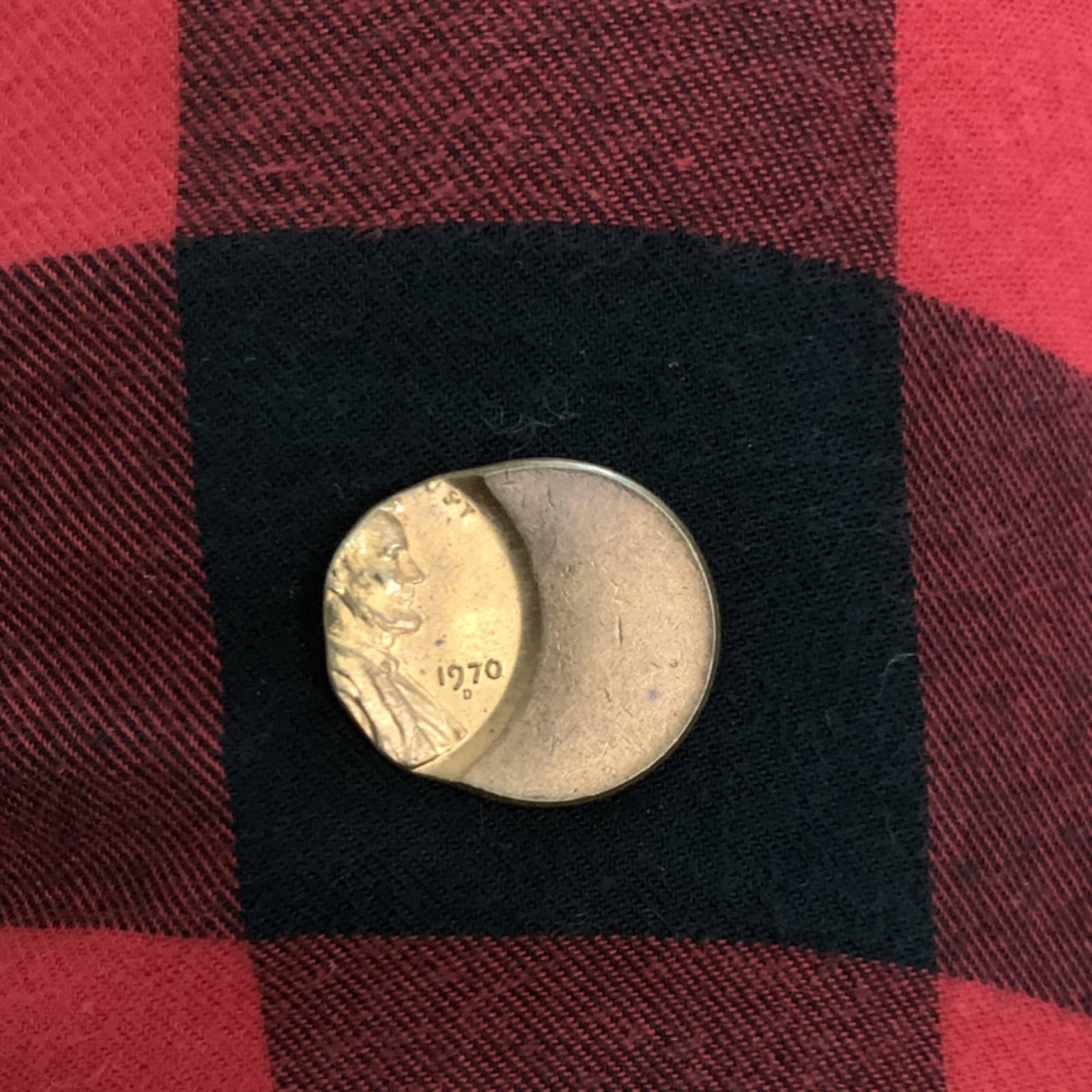 1970-D Lincoln Memorial Penny Small Cent Error Off-Center Partial Strike