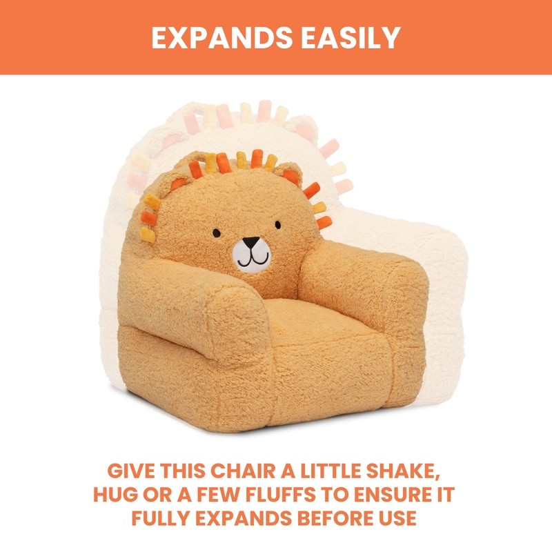 Lion Cozee Buddy Chair Plush Toddler Armchair Soft Foam Snuggle Kids Room New