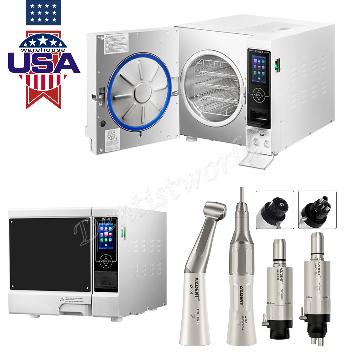 22L Dental Medical Autoclave Sterilizer Class B Sterilization/Handpiece Kit