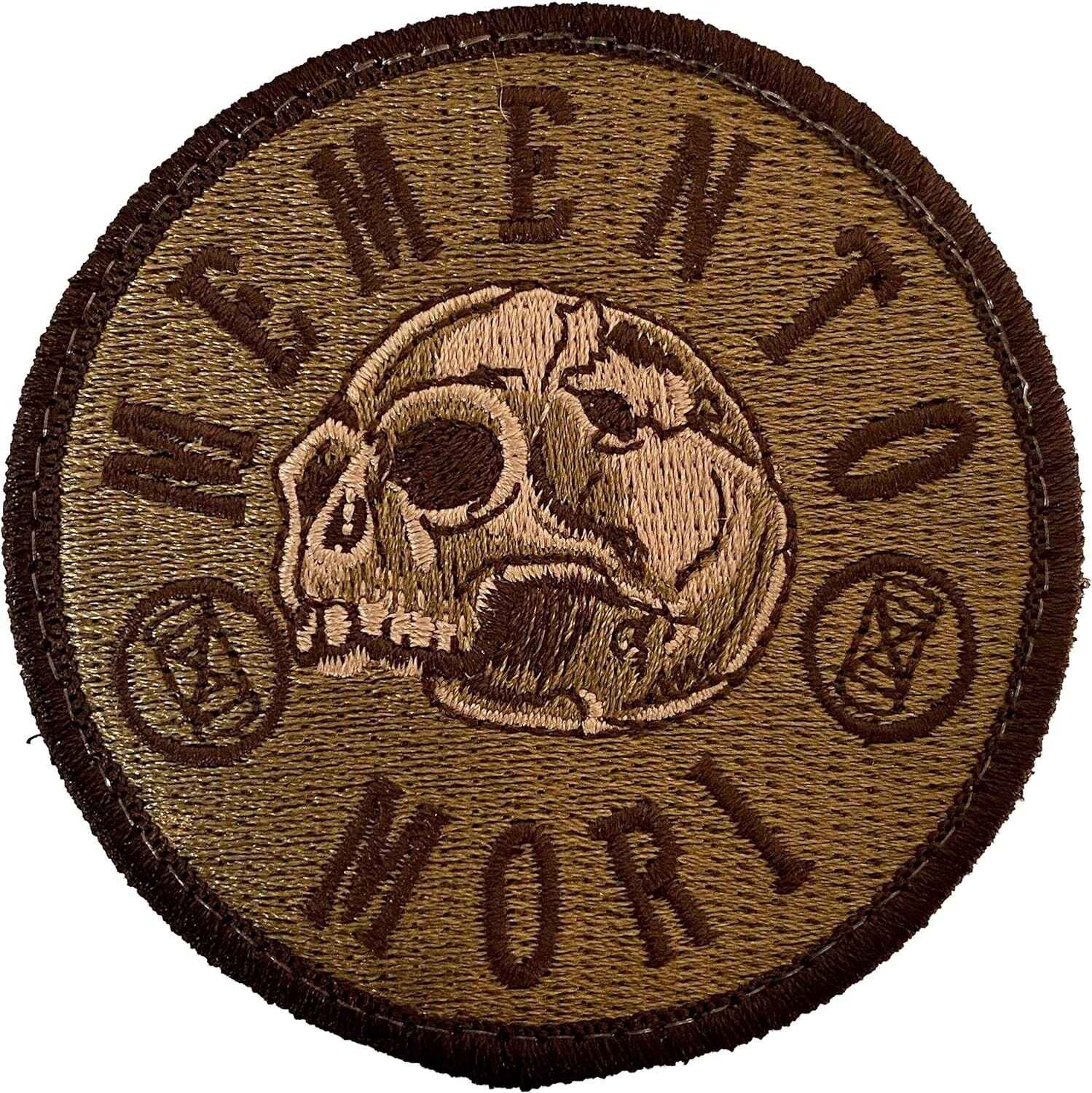 Memento Mori - Embroidered Morale Patch - Tan
