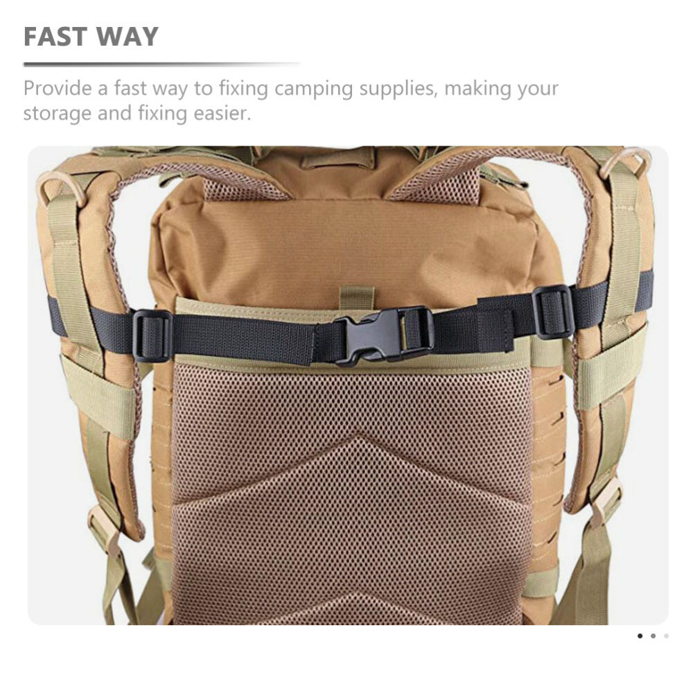 2PCS Camping Chest Belts Black Backpack Straps Quick Release Backpack Straps