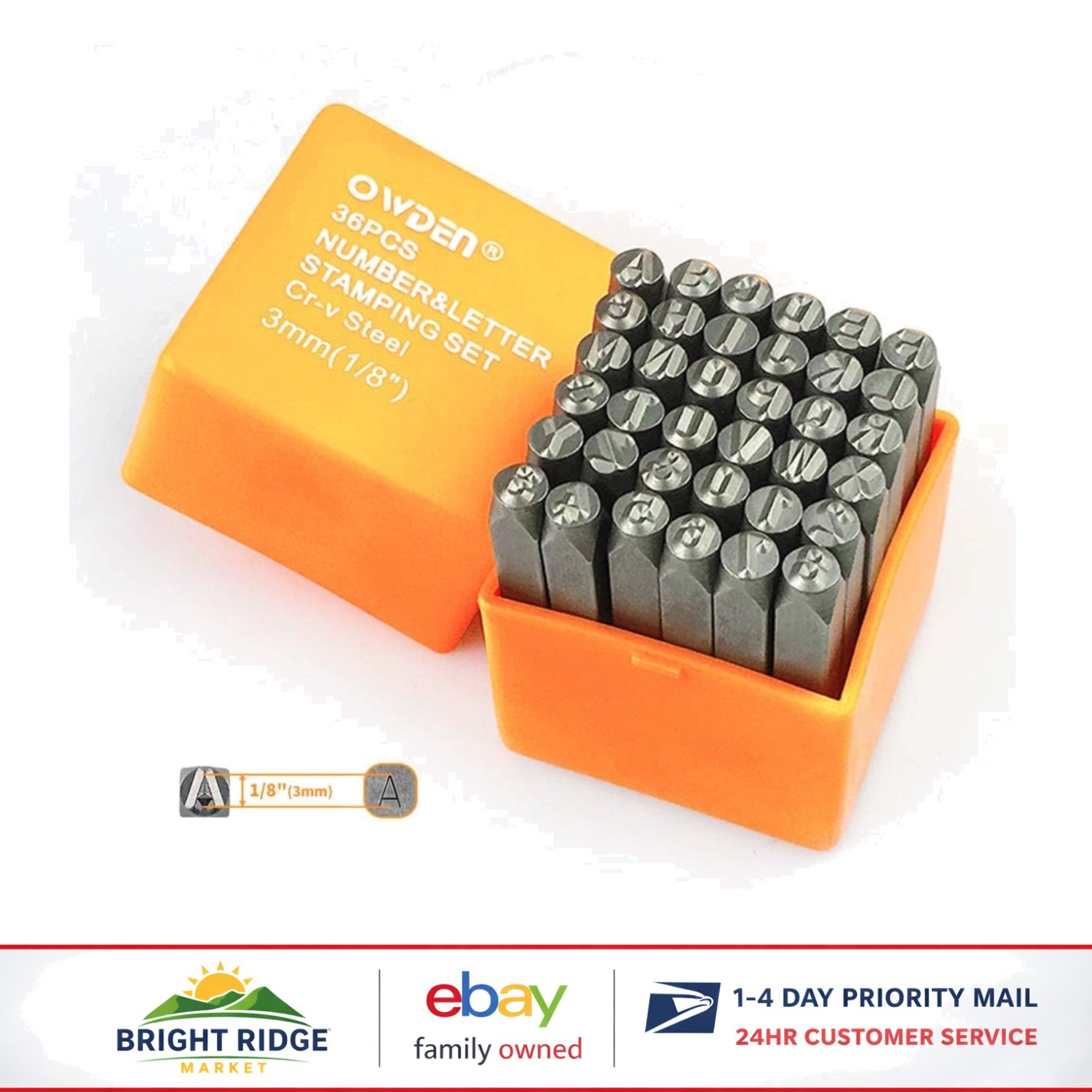 Steel Metal Stamping Tools for Jewelry Craft with 3mm Letter and Number Set