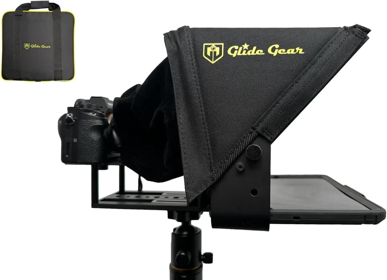 Video Camera Teleprompter Kit 70/30 Glass Glide Gear TMP100 Tablet iPad DSLR