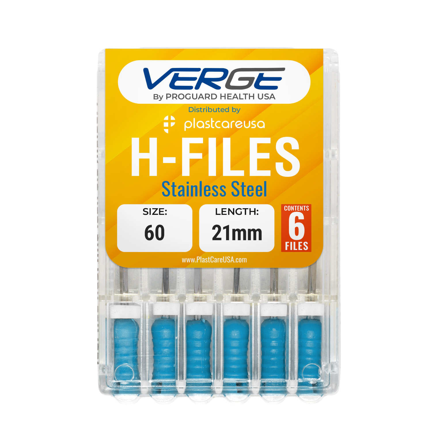 Dental H Files Size 60 21mm Stainless Steel Endodontic Hedstrom Hand Root Canal