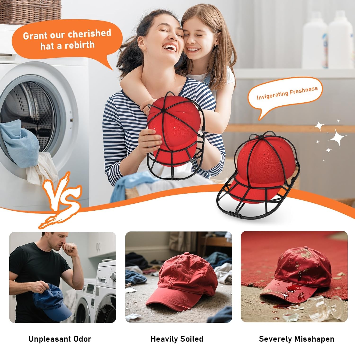 Dishwasher Hat Washer Cage for Baseball Caps Hat Cleaning Kit Washing Machine