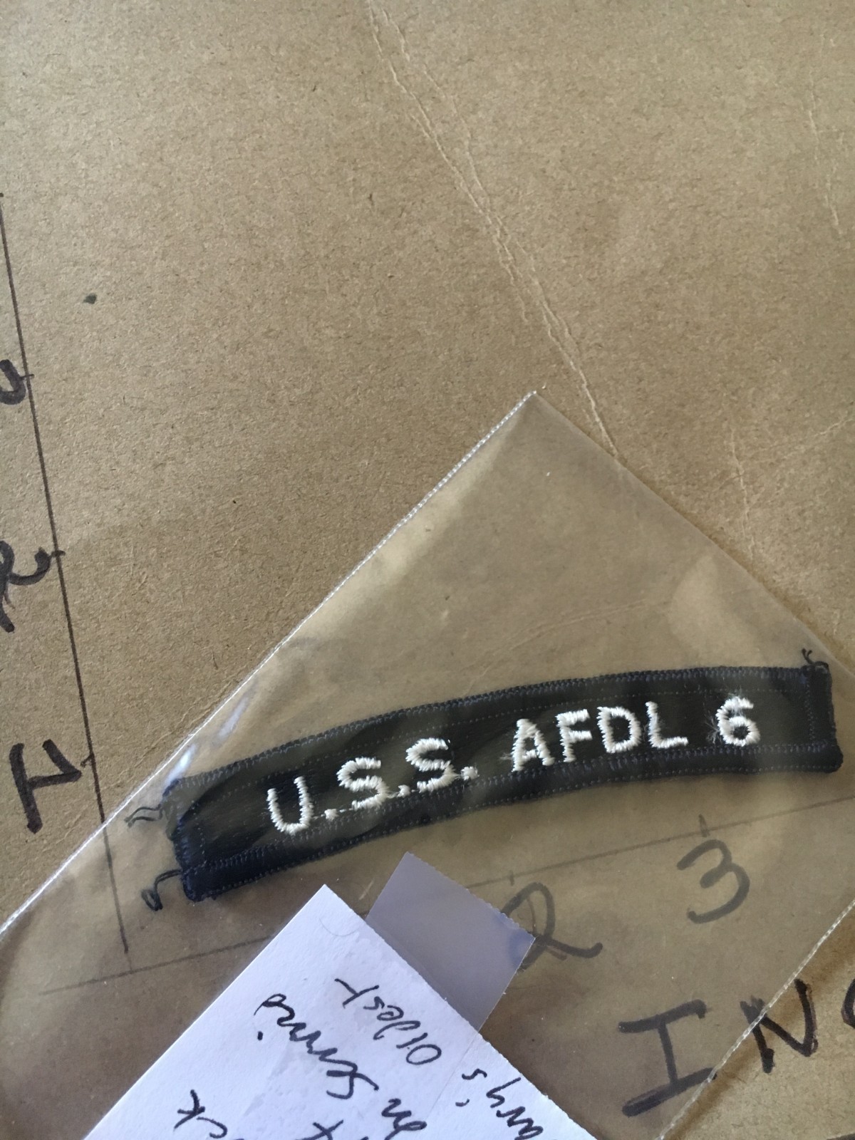 US NAVY SHOULDER STRIP TAB *** rocker *** Patch USS AFDL 6