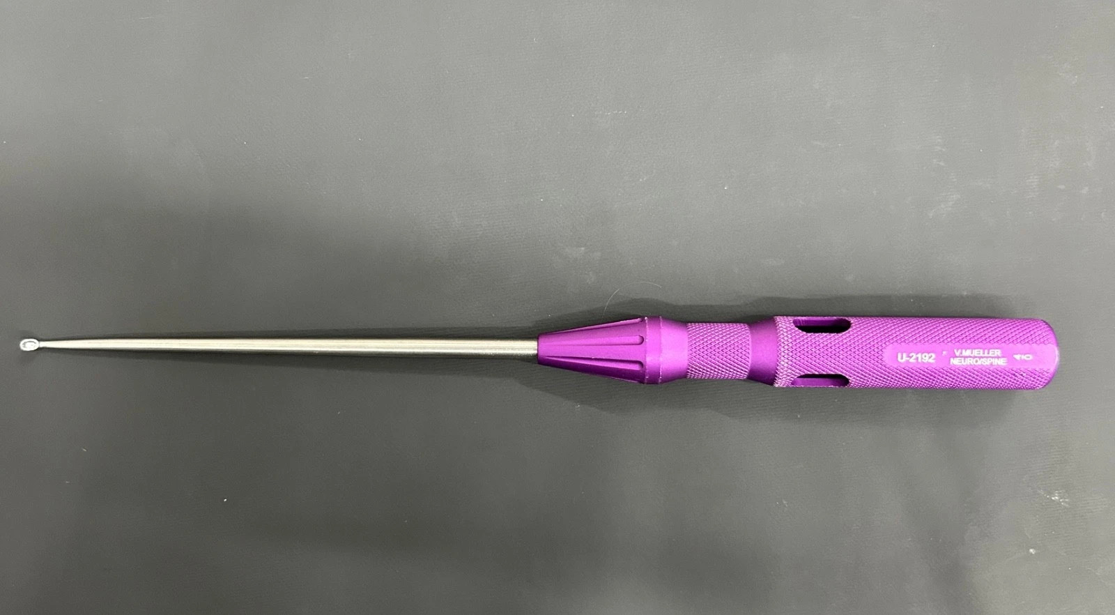 V. Mueller Micro Spinal Curette Chroma-Line 9-1/4" Length Round Handle U-2192