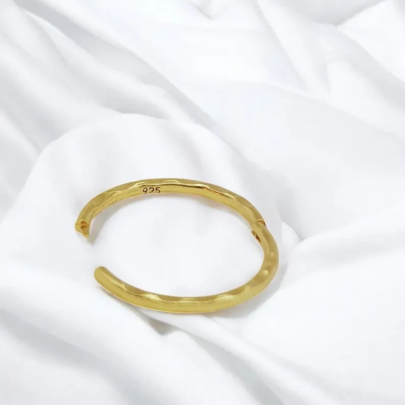 9ct Yellow Gold on Silver 8mm Hinged Sleeper Hoop Earrings