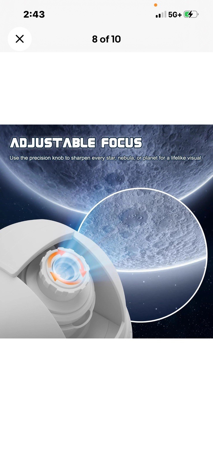 Observatory Star Projector Adjustable Focus 12 Disc, Bluetooth ,white Noise