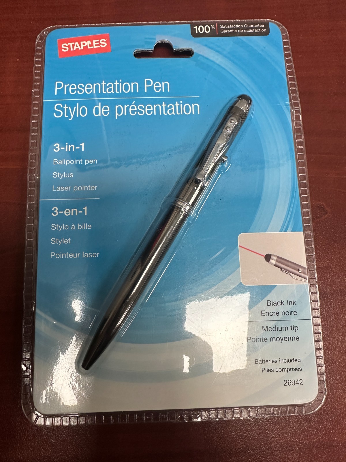 Presentation Pen By Staples 3 In 1 New Ballpoint, Stylus, And Laser Pointer
