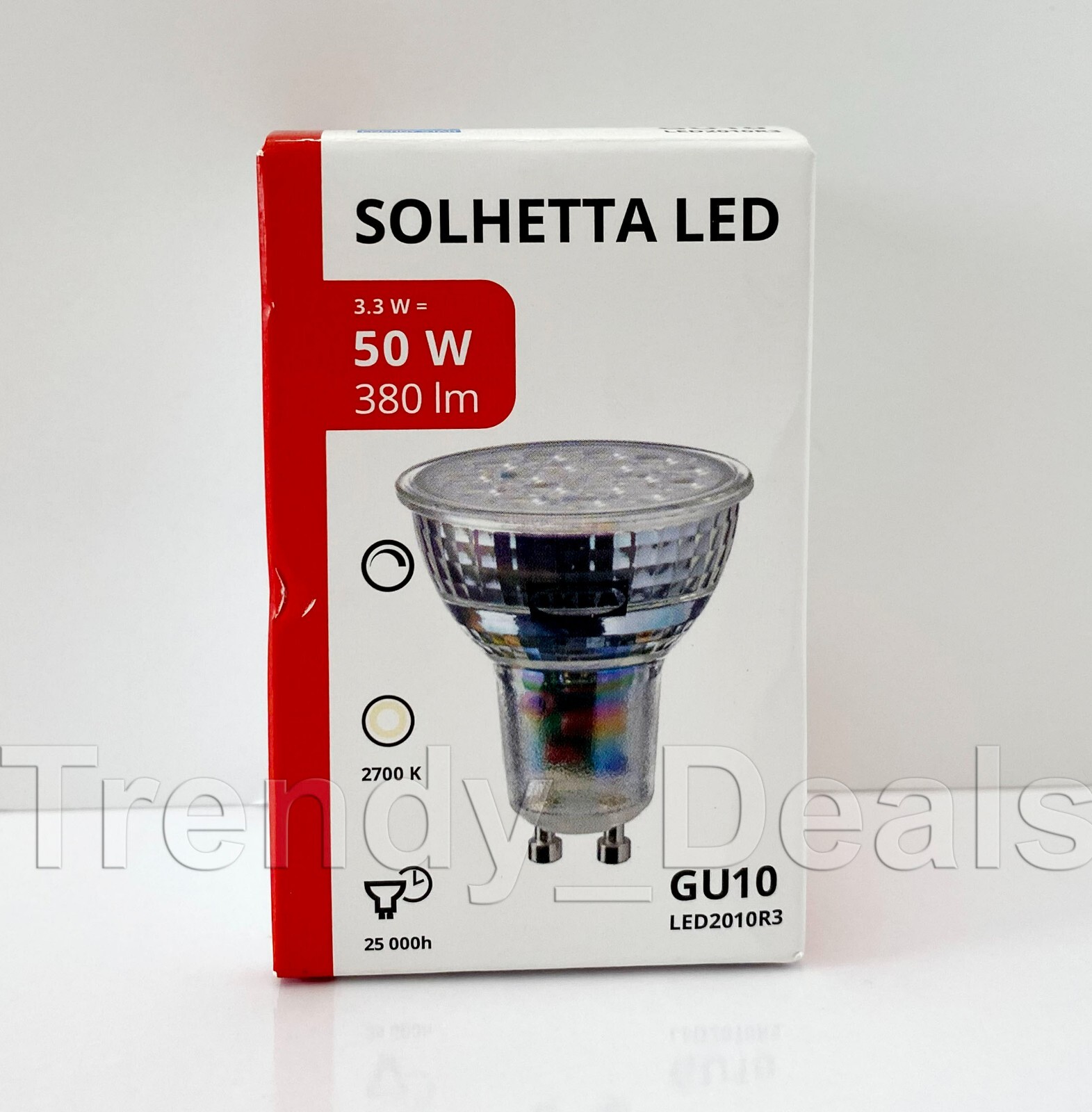 Ikea SOLHETTA LED Bulb GU10 380 Lumen 3.3 W, Dimmable 305.301.21 - NEW