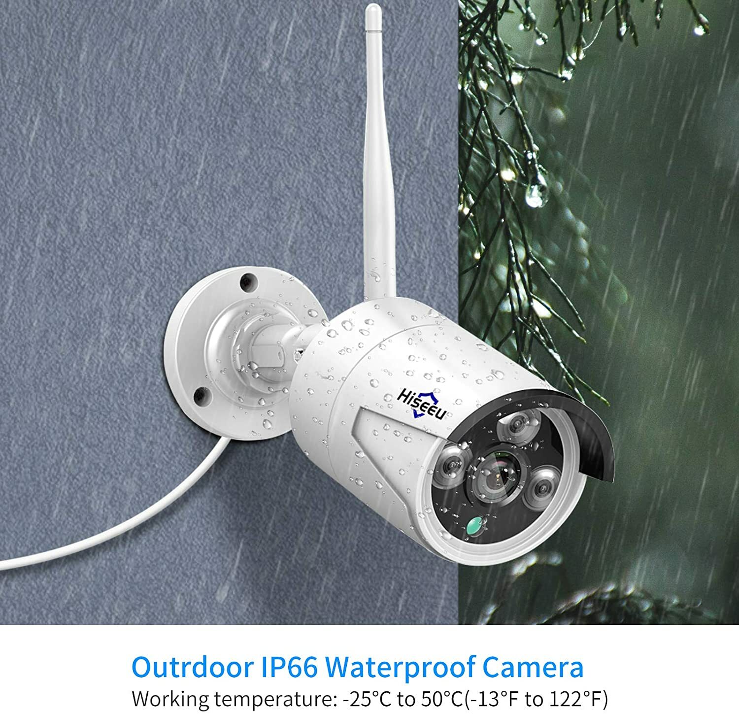 HISEEU 3MP Outdoor Security Camera For Hiseeu Wireless Security Camera System